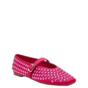 Katy Perry Collections Hot Pink Studded Mary Jane Flats